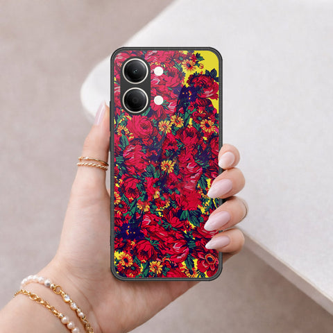 Vivo Y11 5G Cover - Floral Series - HQ Ultra Shine Premium Infinity Glass Soft Silicon Borders Case