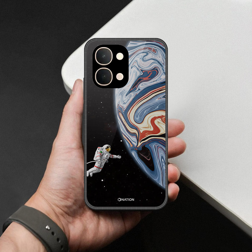 Vivo iQOO Z11x Cover - Cosmic Marble Astronaut Design - HQ Ultra Shine Premium Infinity Glass Soft Silicon Borders Case