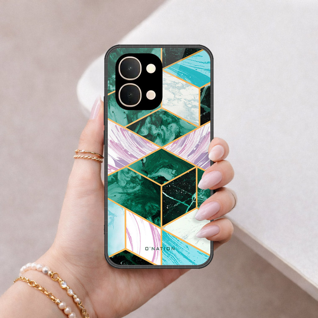 Vivo iQOO Z11x (China) Cover - O'Nation Shades of Marble Series - HQ Ultra Shine Premium Infinity Glass Soft Silicon Borders Case