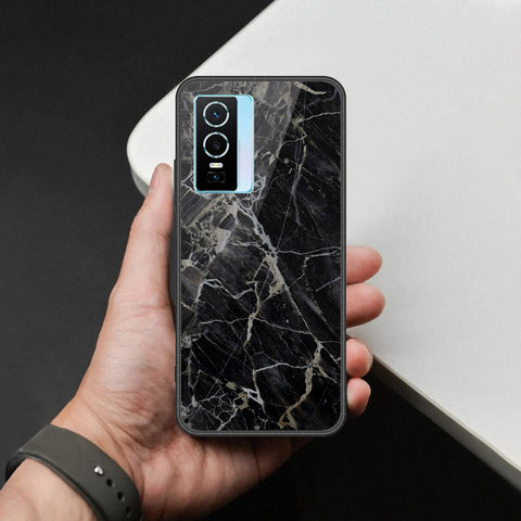 Vivo Y76s Cover - Black Marble Series - HQ Premium Shine Durable Shatterproof Case
