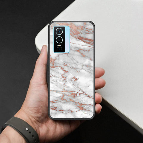 Vivo Y76s Cover - White Marble Series 2 - HQ Premium Shine Durable Shatterproof Case