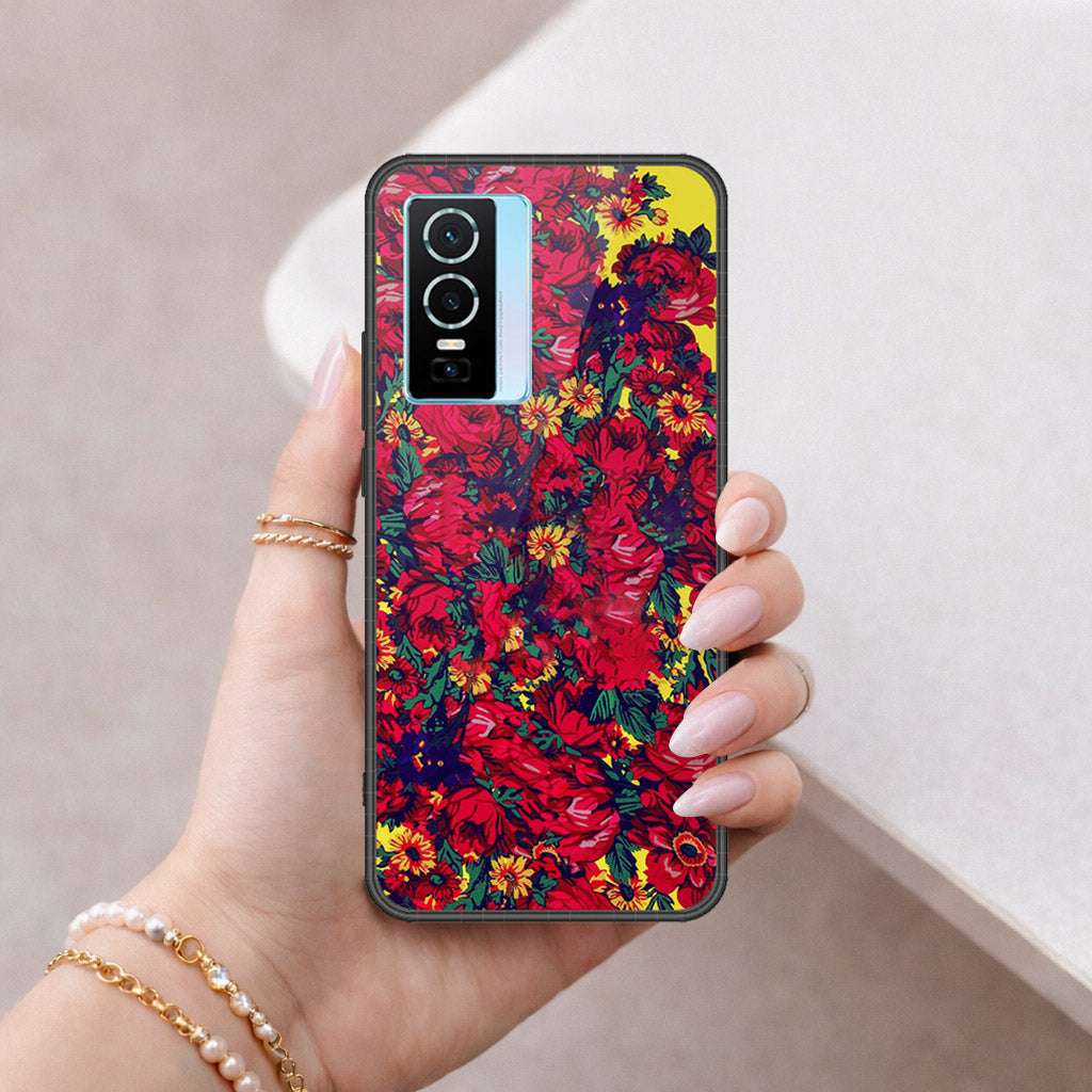Vivo Y76 5G Cover - Floral Series - HQ Premium Shine Durable Shatterproof Case