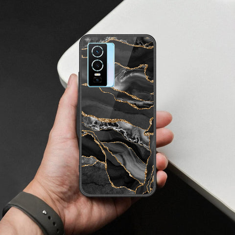 Vivo Y76s Cover - Black Marble Series - HQ Premium Shine Durable Shatterproof Case
