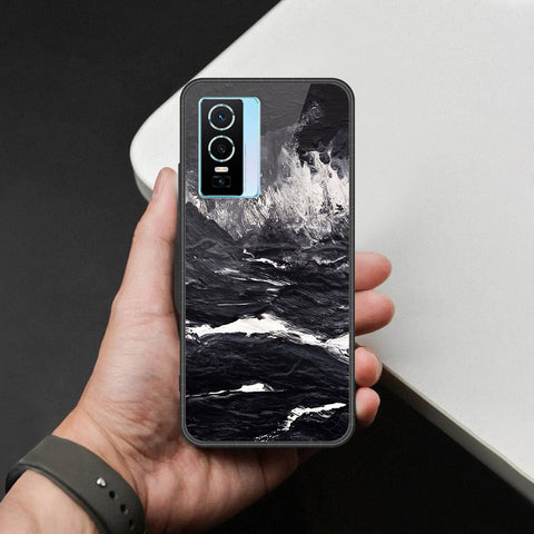Vivo Y76s Cover - Black Marble Series - HQ Premium Shine Durable Shatterproof Case