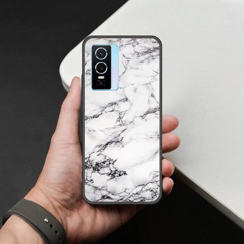 Vivo Y76 5G Cover - White Marble Series - HQ Premium Shine Durable Shatterproof Case