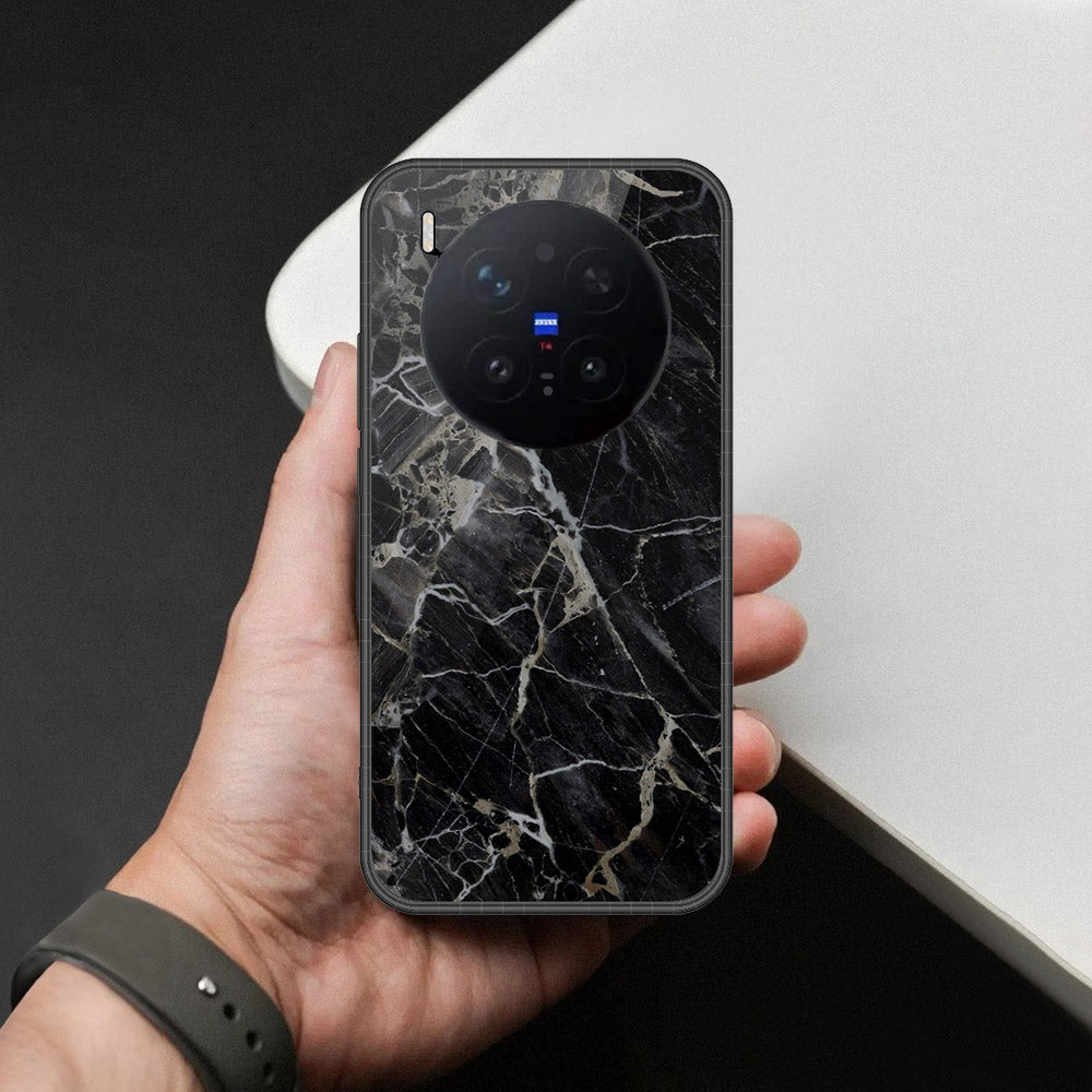 Vivo X300 Pro Cover - Black Marble Series - HQ Premium Shine Durable Shatterproof Case