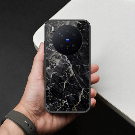 Vivo X300 Pro Cover - Black Marble Series - HQ Premium Shine Durable Shatterproof Case