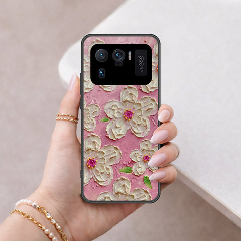 Xiaomi Mi 11 Ultra Cover - Floral Series - Design 5 - Pink & White - HQ Ultra Shine Premium Infinity Glass Soft Silicon Borders Case