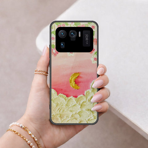 Xiaomi Mi 11 Ultra Cover - Floral Series - Design 7 - Pink & Yellow - HQ Ultra Shine Premium Infinity Glass Soft Silicon Borders Case