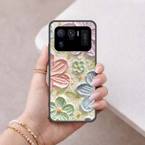 Xiaomi Mi 11 Ultra Cover - Floral Series - Design 15 - Blue & Green - HQ Ultra Shine Premium Infinity Glass Soft Silicon Borders Case