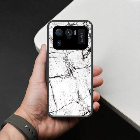 Xiaomi Mi 11 Ultra Cover - White Marble Series 2 - HQ Ultra Shine Premium Infinity Glass Soft Silicon Borders Case