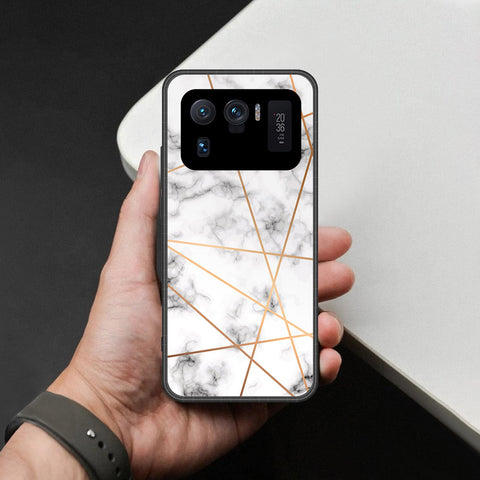 Xiaomi Mi 11 Ultra Cover - White Marble Series 2 - HQ Ultra Shine Premium Infinity Glass Soft Silicon Borders Case