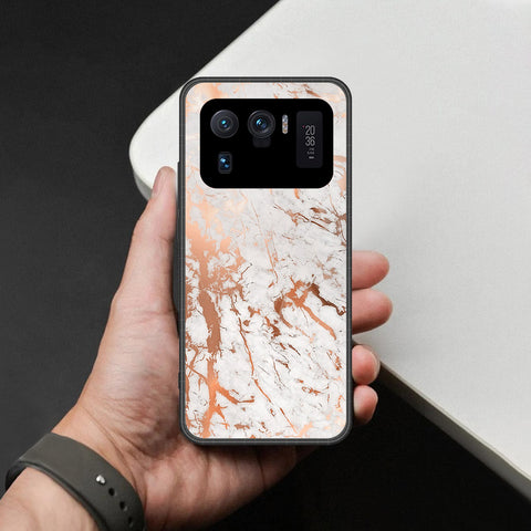 Xiaomi Mi 11 Ultra Cover - White Marble Series 2 - HQ Ultra Shine Premium Infinity Glass Soft Silicon Borders Case