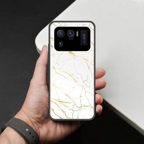 Xiaomi Mi 11 Ultra Cover - White Marble Series 2 - HQ Ultra Shine Premium Infinity Glass Soft Silicon Borders Case