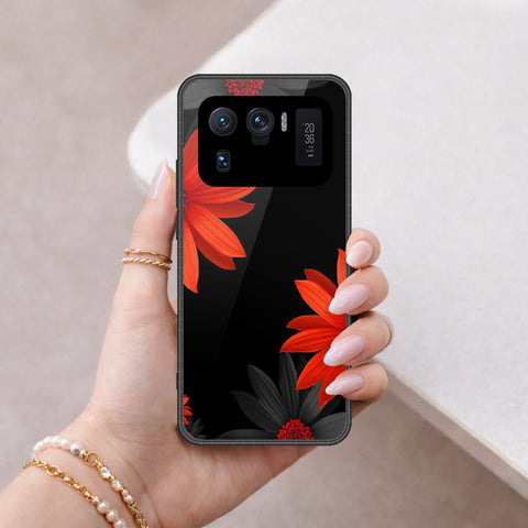 Xiaomi Mi 11 Ultra Cover - Floral Series 2 - HQ Ultra Shine Premium Infinity Glass Soft Silicon Borders Case