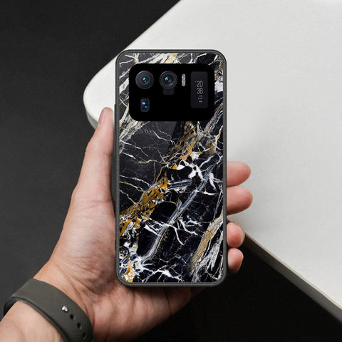 Xiaomi Mi 11 Ultra Cover - Black Marble Series - HQ Ultra Shine Premium Infinity Glass Soft Silicon Borders Case