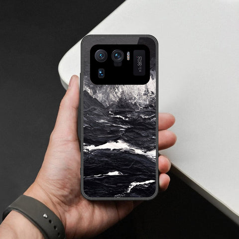 Xiaomi Mi 11 Ultra Cover - Black Marble Series - HQ Ultra Shine Premium Infinity Glass Soft Silicon Borders Case