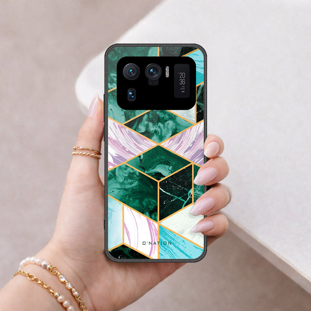 Xiaomi Mi 11 Ultra Cover - O'Nation Shades of Marble Series - HQ Ultra Shine Premium Infinity Glass Soft Silicon Borders Case