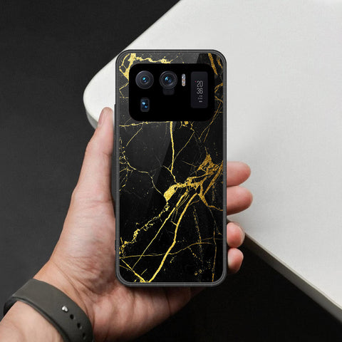 Xiaomi Mi 11 Ultra Cover - Black Marble Series - HQ Ultra Shine Premium Infinity Glass Soft Silicon Borders Case