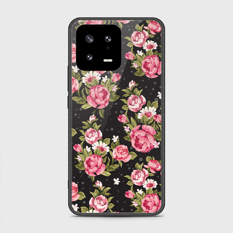 Xiaomi 13 Cover- Floral Series - HQ Ultra Shine Premium Infinity Glass Soft Silicon Borders Case