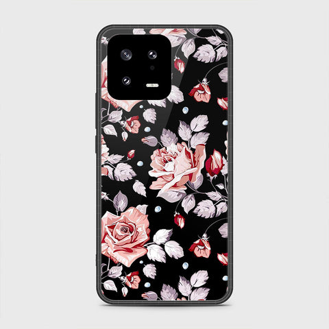 Xiaomi 13 Cover- Floral Series - HQ Ultra Shine Premium Infinity Glass Soft Silicon Borders Case