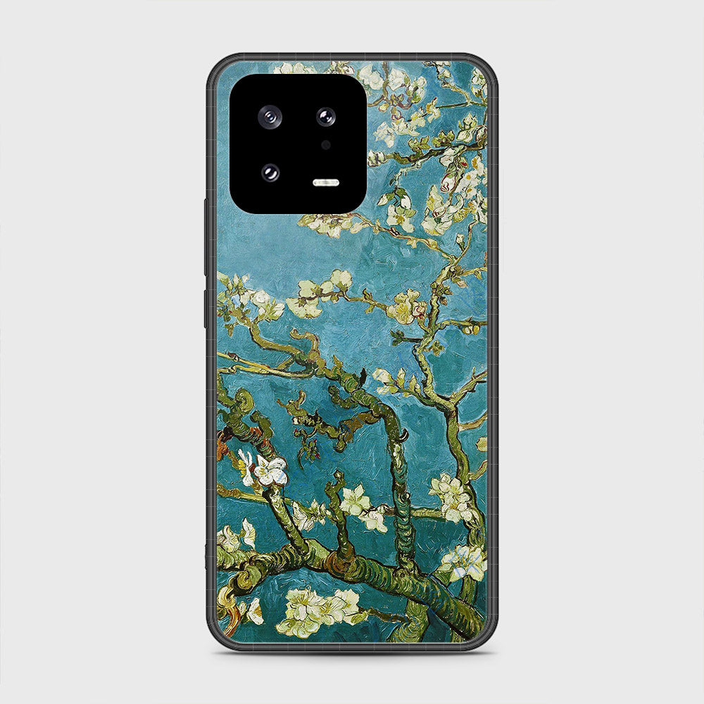 Xiaomi 13 Cover- Floral Series 2 - HQ Ultra Shine Premium Infinity Glass Soft Silicon Borders Case