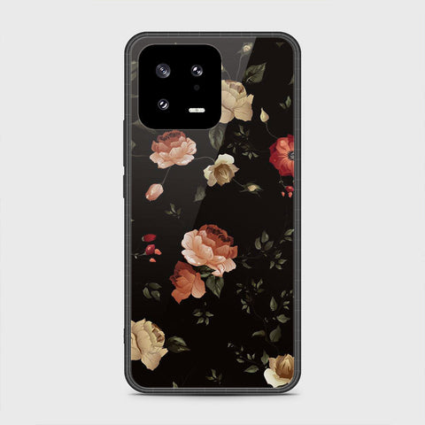 Xiaomi 13 Cover- Floral Series 2 - HQ Ultra Shine Premium Infinity Glass Soft Silicon Borders Case