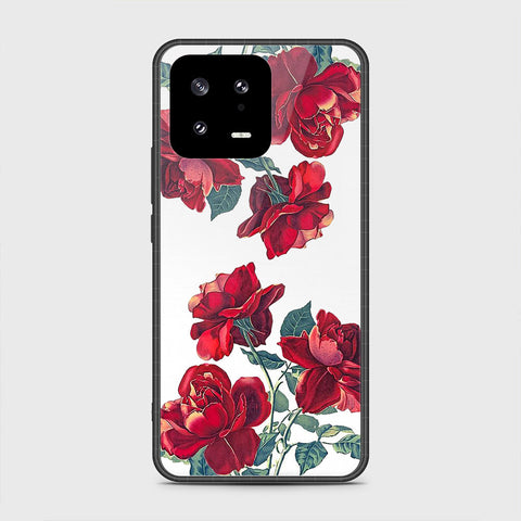 Xiaomi 13 Cover- Floral Series 2 - HQ Ultra Shine Premium Infinity Glass Soft Silicon Borders Case