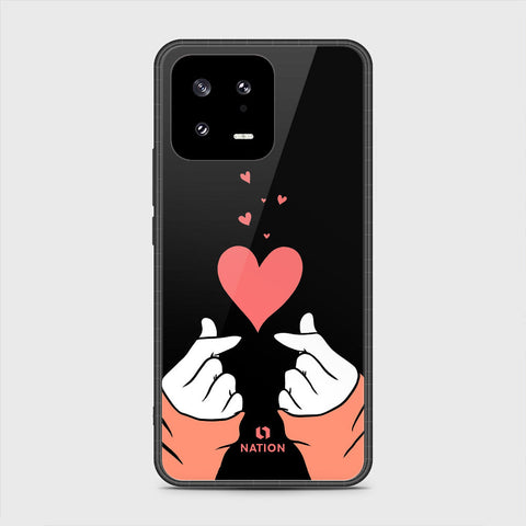 Xiaomi 13 Cover- Onation Heart Series - HQ Ultra Shine Premium Infinity Glass Soft Silicon Borders Case