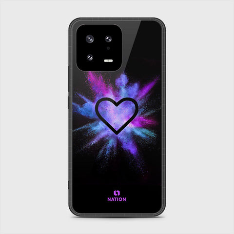 Xiaomi 13 Cover- Onation Heart Series - HQ Ultra Shine Premium Infinity Glass Soft Silicon Borders Case