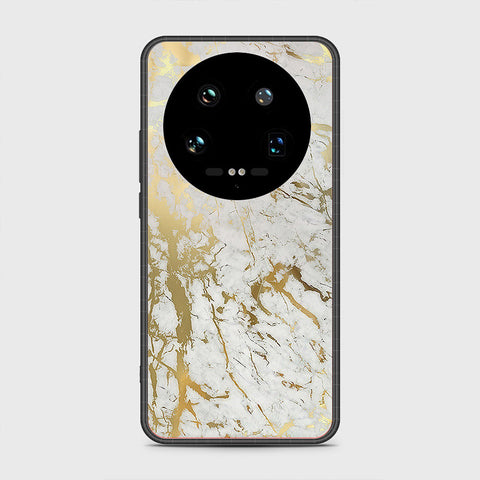 Xiaomi 14 Ultra Cover- White Marble Series - HQ Ultra Shine Premium Infinity Glass Soft Silicon Borders Case