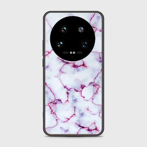 Xiaomi 14 Ultra Cover- White Marble Series - HQ Ultra Shine Premium Infinity Glass Soft Silicon Borders Case