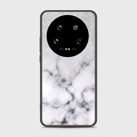 Xiaomi 14 Ultra Cover- White Marble Series - HQ Ultra Shine Premium Infinity Glass Soft Silicon Borders Case
