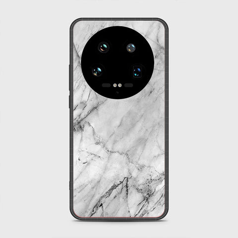 Xiaomi 14 Ultra Cover- White Marble Series - HQ Ultra Shine Premium Infinity Glass Soft Silicon Borders Case