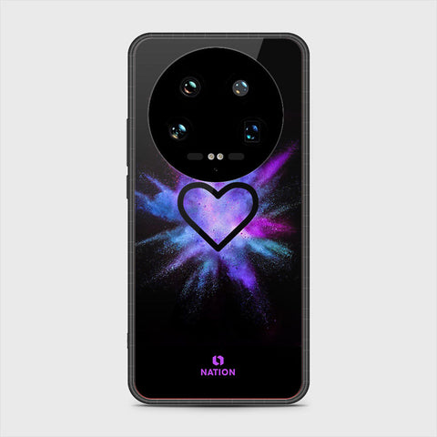 Xiaomi 14 Ultra Cover- Onation Heart Series - HQ Ultra Shine Premium Infinity Glass Soft Silicon Borders Case