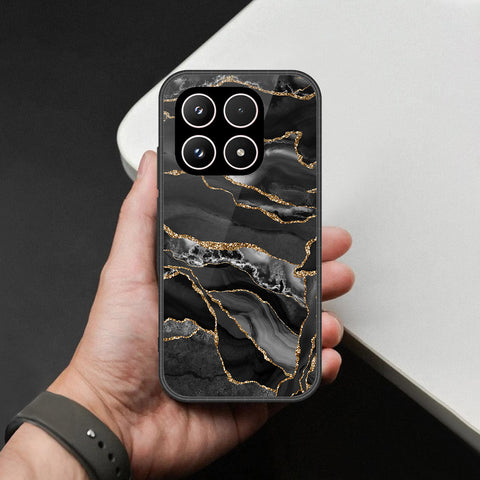 Xiaomi 17 Cover - Black Marble Series - HQ Ultra Shine Premium Infinity Glass Soft Silicon Borders Case