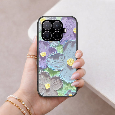 Xiaomi 17T Pro Cover - Floral Series - Design 1 - Purple & Aqua - HQ Ultra Shine Premium Infinity Glass Soft Silicon Borders Case