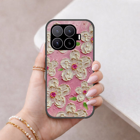 Xiaomi 17T Cover - Floral Series - Design 5 - Pink & White - HQ Ultra Shine Premium Infinity Glass Soft Silicon Borders Case