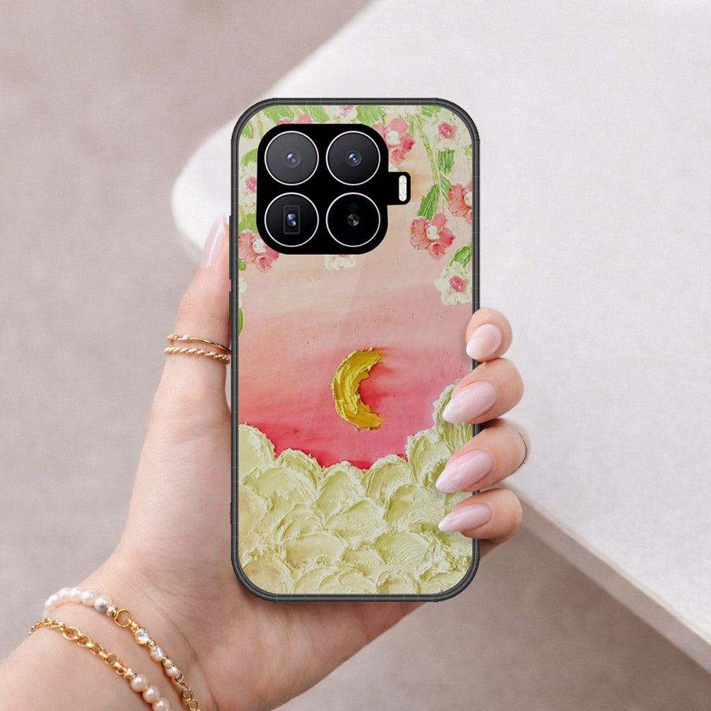 Xiaomi 17T Cover - Floral Series - Design 7 - Pink & Yellow - HQ Ultra Shine Premium Infinity Glass Soft Silicon Borders Case