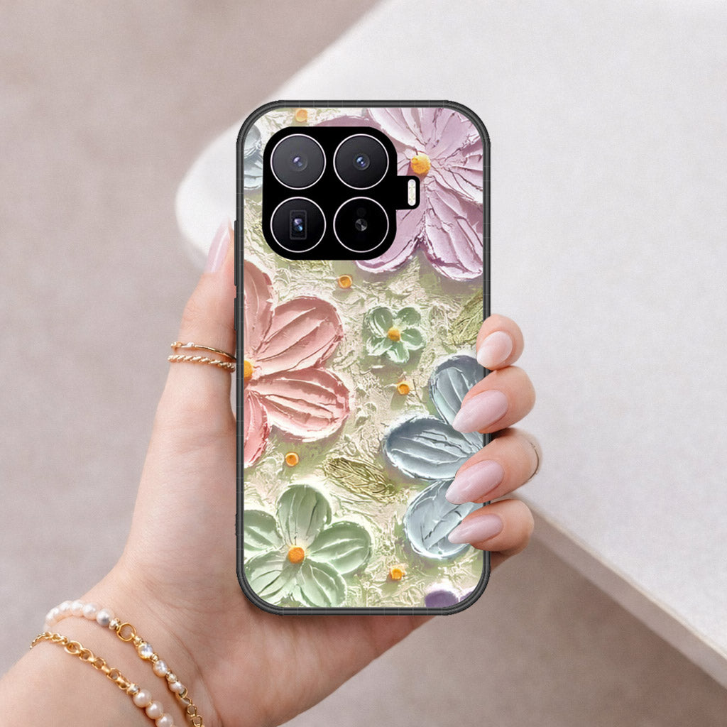 Xiaomi 17T Pro Cover - Floral Series - Design 15 - Blue & Green - HQ Ultra Shine Premium Infinity Glass Soft Silicon Borders Case