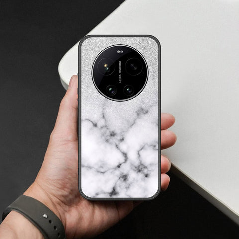 Xiaomi 17 Ultra Cover - White Marble Series - HQ Ultra Shine Premium Infinity Glass Soft Silicon Borders Case