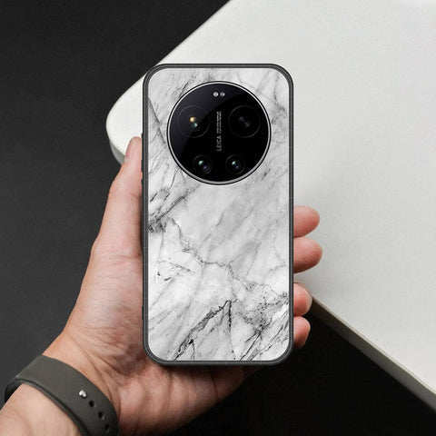 Xiaomi 17 Ultra Cover - White Marble Series - HQ Ultra Shine Premium Infinity Glass Soft Silicon Borders Case