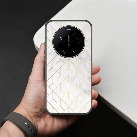 Xiaomi 17 Ultra Cover - White Marble Series 2 - HQ Ultra Shine Premium Infinity Glass Soft Silicon Borders Case