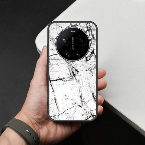 Xiaomi 17 Ultra Cover - White Marble Series 2 - HQ Ultra Shine Premium Infinity Glass Soft Silicon Borders Case