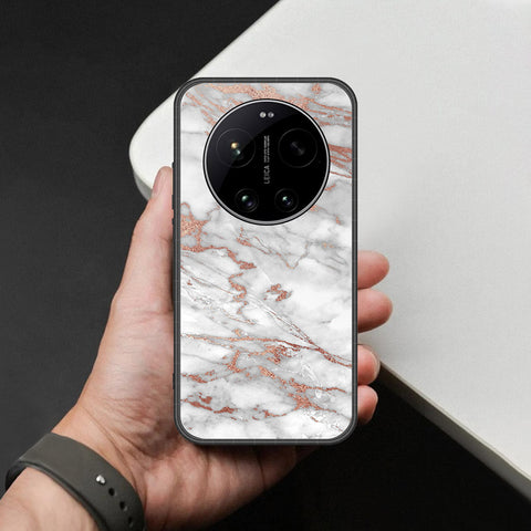 Xiaomi 17 Ultra Cover - White Marble Series 2 - HQ Ultra Shine Premium Infinity Glass Soft Silicon Borders Case
