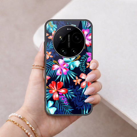 Xiaomi 17 Ultra Cover - Floral Series - HQ Ultra Shine Premium Infinity Glass Soft Silicon Borders Case