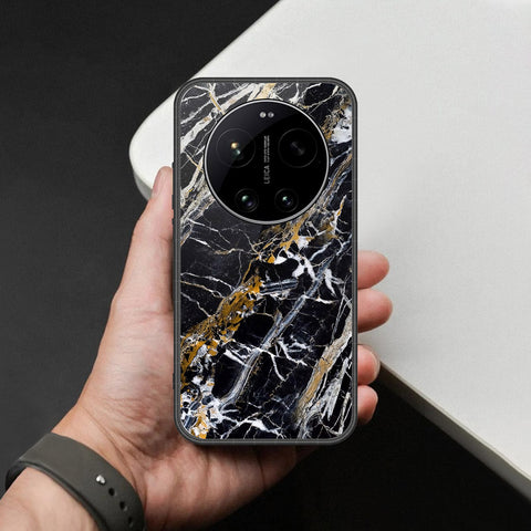 Xiaomi 17 Ultra Cover - Black Marble Series - HQ Ultra Shine Premium Infinity Glass Soft Silicon Borders Case
