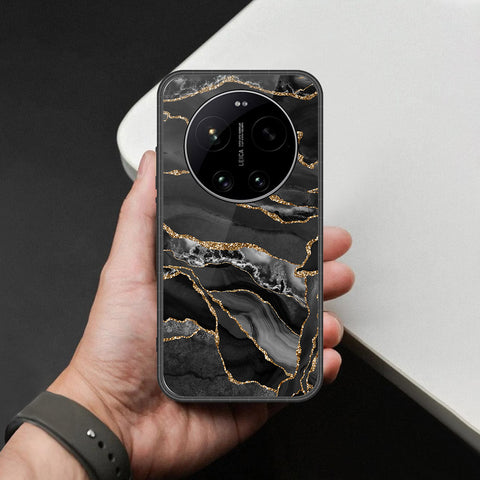 Xiaomi 17 Ultra Cover - Black Marble Series - HQ Ultra Shine Premium Infinity Glass Soft Silicon Borders Case