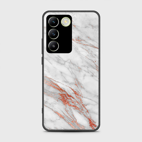 Vivo V30 Lite 4G Cover- White Marble Series - HQ Ultra Shine Premium Infinity Glass Soft Silicon Borders Case