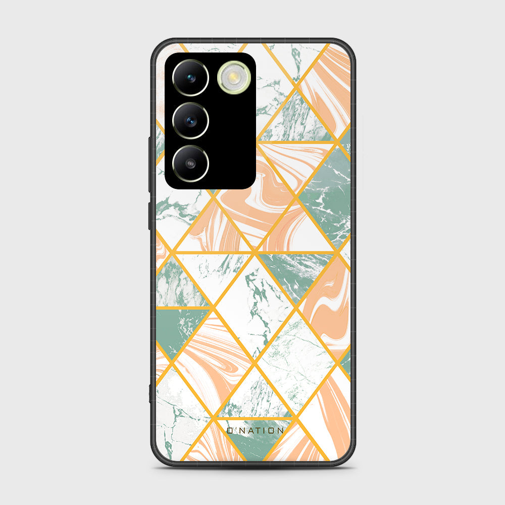 Vivo Y100 4G Cover- O'Nation Shades of Marble Series - HQ Ultra Shine Premium Infinity Glass Soft Silicon Borders Case (Fast Delivery)